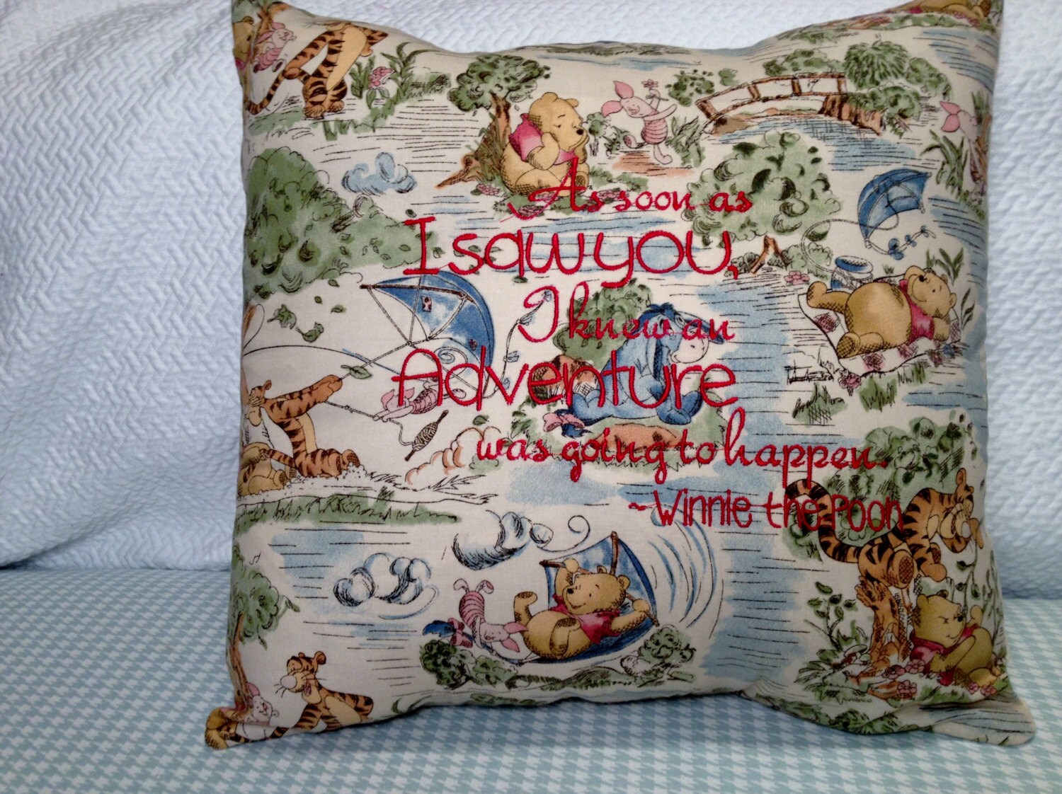 Pillow Cover Winnie the Pooh quote As soon as I say you I knew