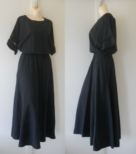 Boho Chic Dress Casual Black Dress Long Casual Dress Black