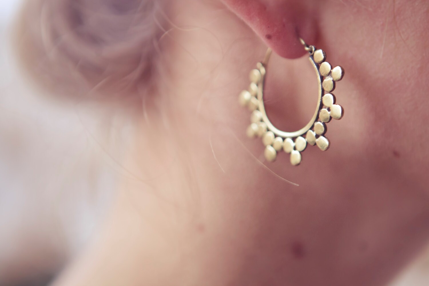 Brass hoops Tribal Earrings Ethnic Earrings Brass by stoneagetale