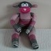 Plush Sock Monkey - Ronald ,CE, toy, children, Plush animal,sock animal,sock doll,stuffed animal,sock creature,uk,monkey,stripe