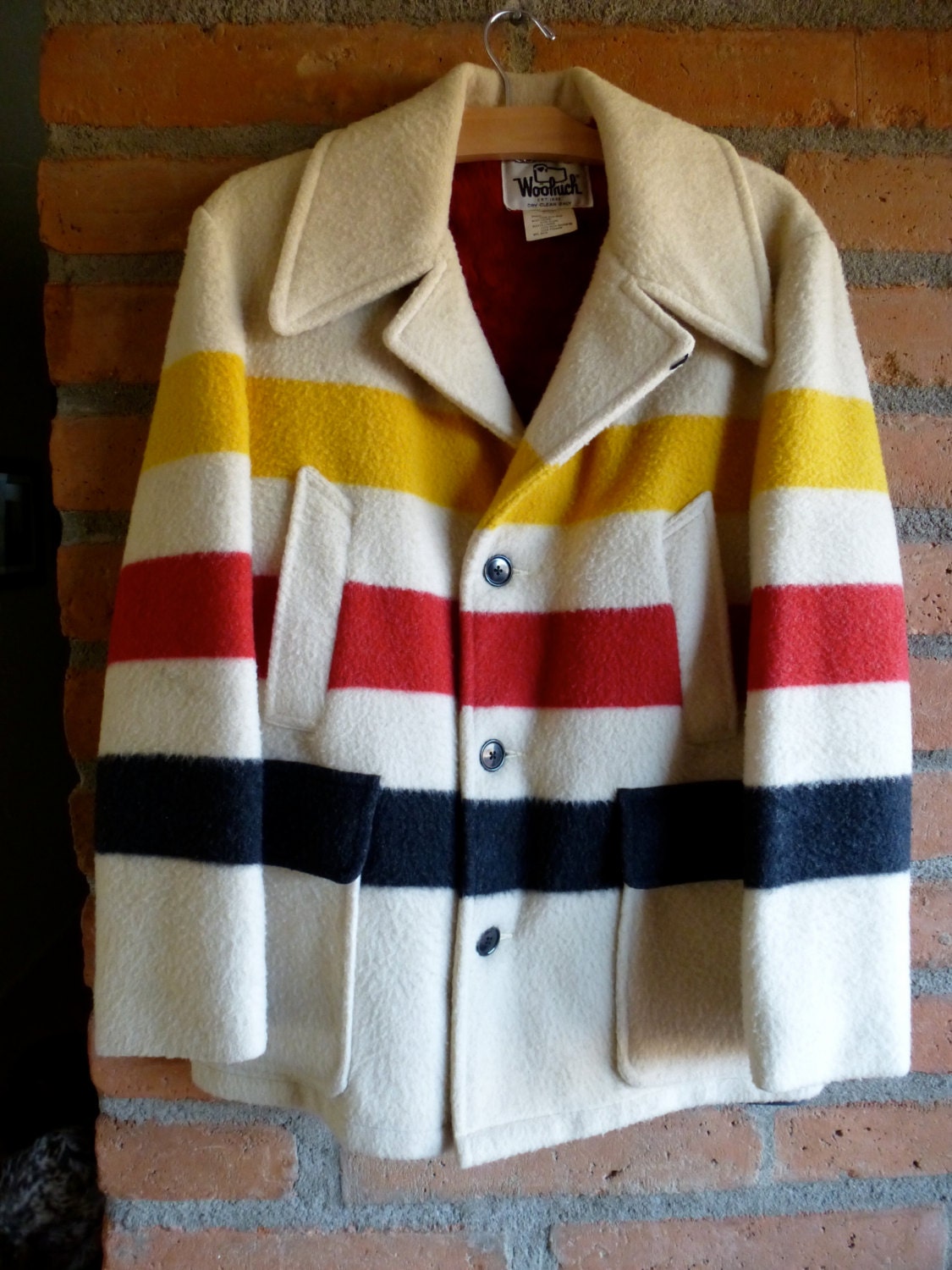 RESERVED Vintage Woolrich Hudson Bay Style Blanket Jacket Red