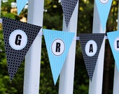 Graduation Party Banner - Instant Download - Light Blue and Black Il_170x135