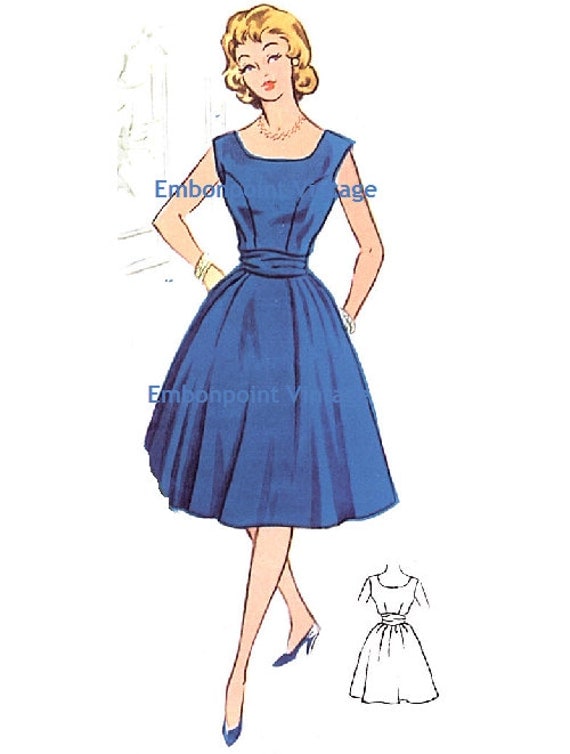 patterns dress cocktail dress plus for size size) No PDF Pattern Vintage Pattern Plus  Size (or 1950s  Dress any