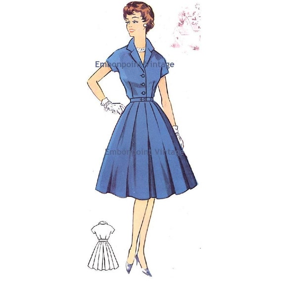 dress plus 1950s patterns size size)  Pattern PDF Pattern Plus No Vintage (or   1950s any  Size Dress