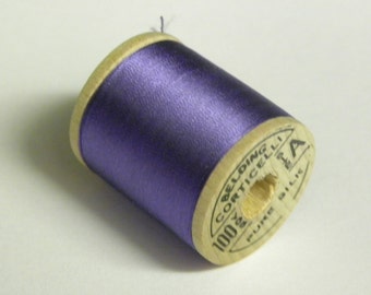 Corticelli Pure Silk Hand Sewing Embroidery Floss Thread 100 Yd. Wooden Spool Shade 8953 Violet Iris Purple