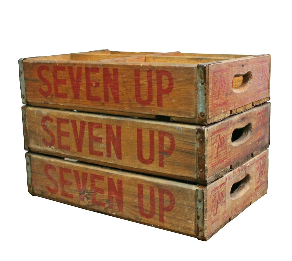 Vintage Wood Soda Crate 7 Up Crate by AuroraMills on Etsy