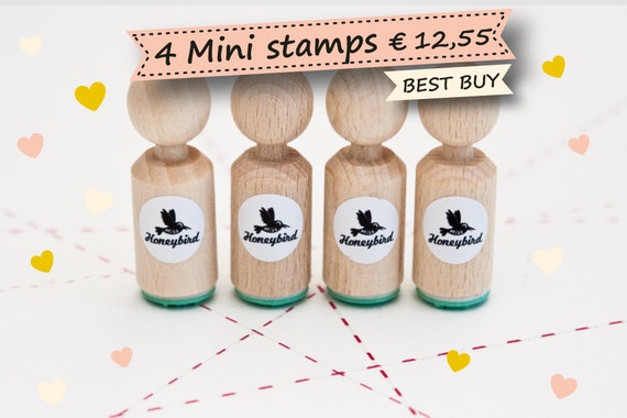 Set of 4 Mini Stamps of your choice (more than 200 different designs)