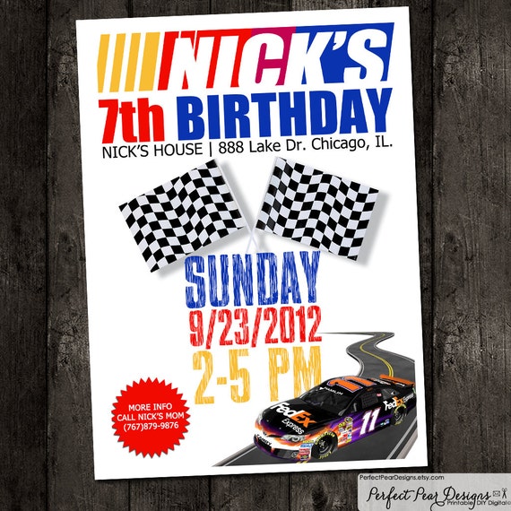 Nascar Birthday Invitations 4