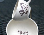 Heritage Child's Cup and Bowl Feeding Gift Set with Brown Puppy