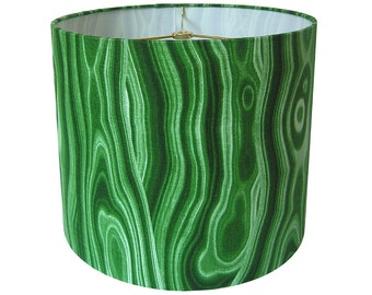 Custom Lamp Shade - Gemstone Lampshade - Malachite Lamp Shade - Malakos by Robert Allen for Dwell Studio - Green Lamp Shade - Made to Order