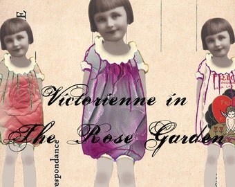 Digital Paper Dolls - Victorienne in The Rose Garden