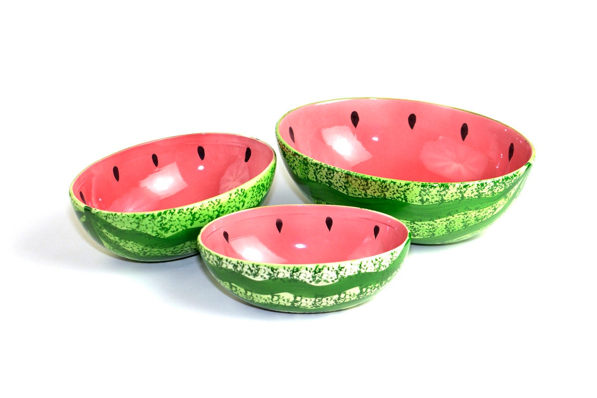 Watermelon Nesting Bowls Large Serving Size Summertime