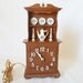 Vintage Spartus Electric Wall or Desk Clock Minniture China Hutch with Blue and White Dishes Early American Cottage Chic 1960's