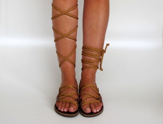 Gladiator Sandals, Knee high sandals handmade, Unique design with ...