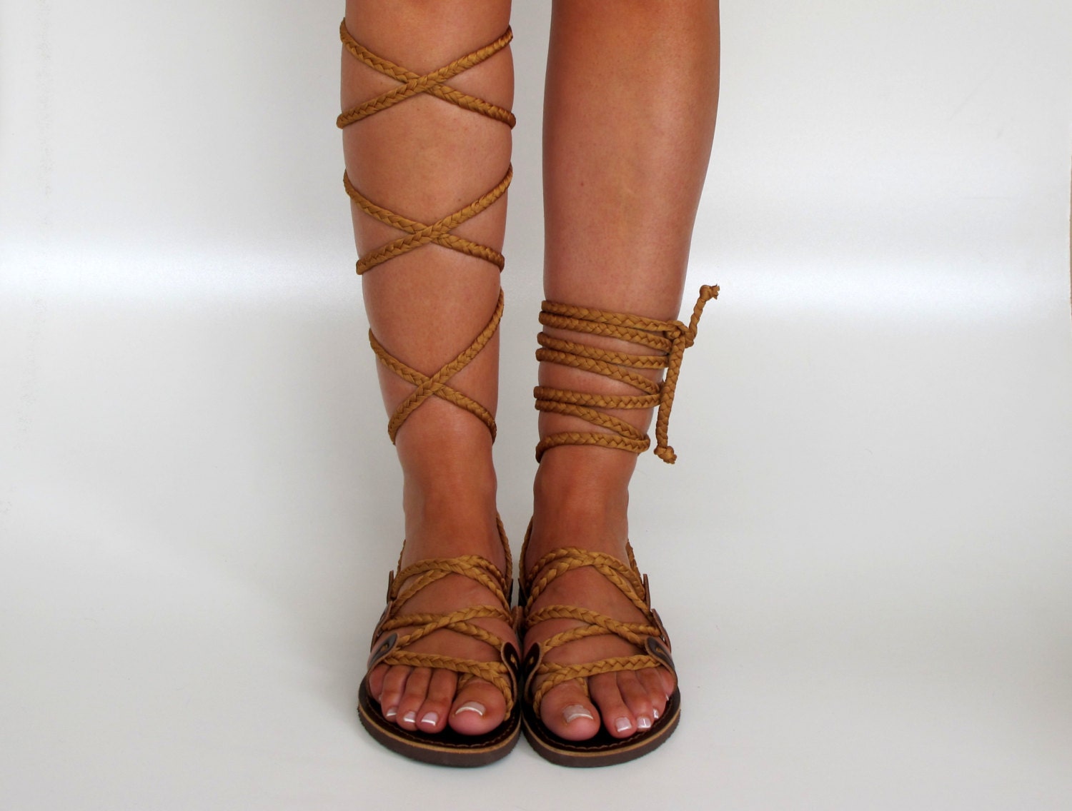 Gladiator Sandals Knee high sandals handmade by GreekChicHandmades