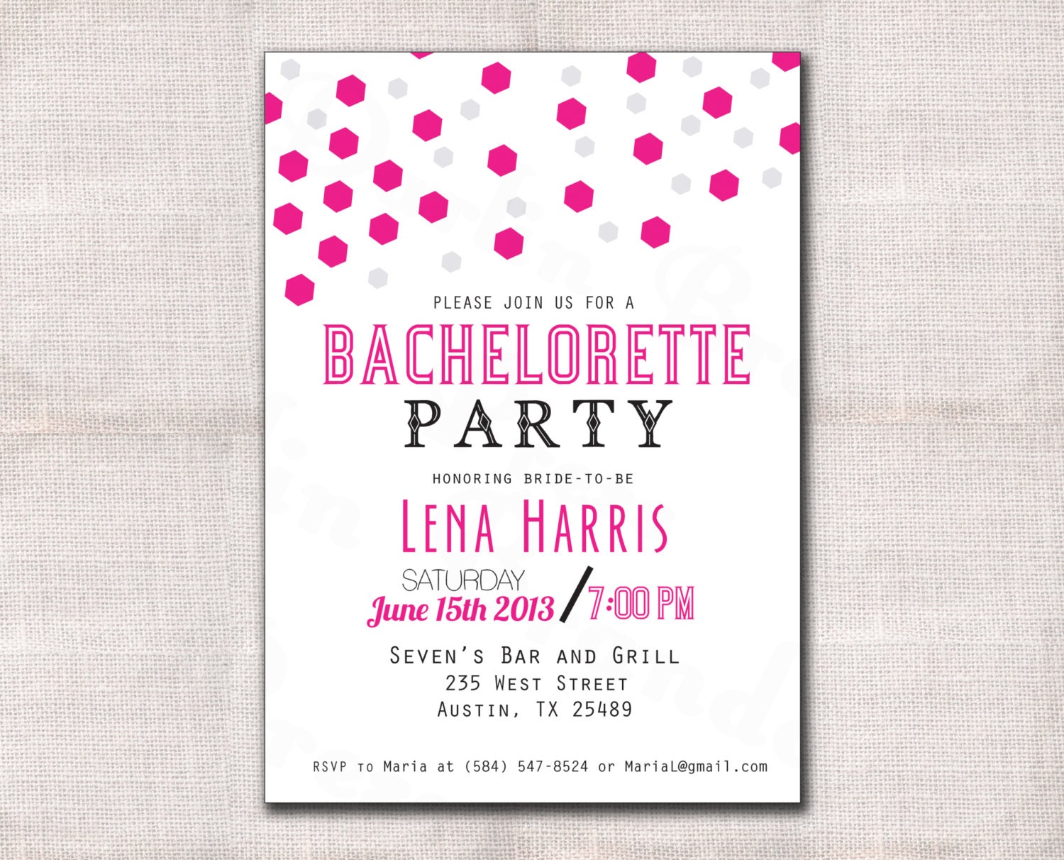 Custom Bachelorette Party Invitations 3