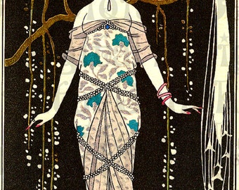 DANCING In The 1920s. Art Deco FLAPPER. Vintage illustration.