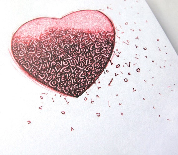 Love heart - greeting card - engagement, anniversary, valentines
