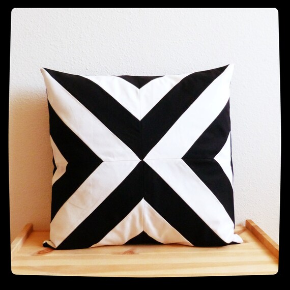 Items similar to Black and white geometric pillow handmade pillow