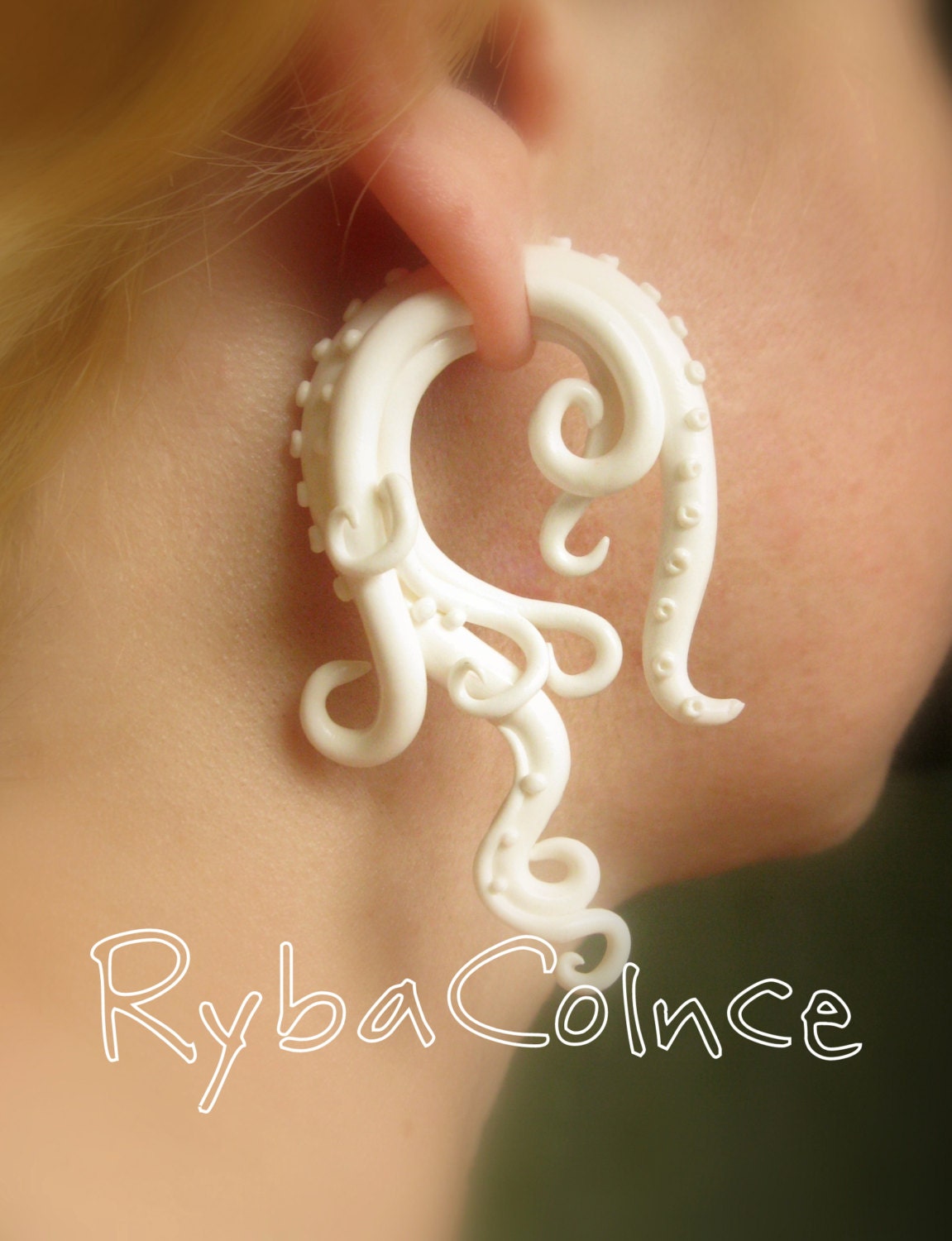 Fake ear tentacle gauge Faux gauge/Gauge earrings/Tentacle