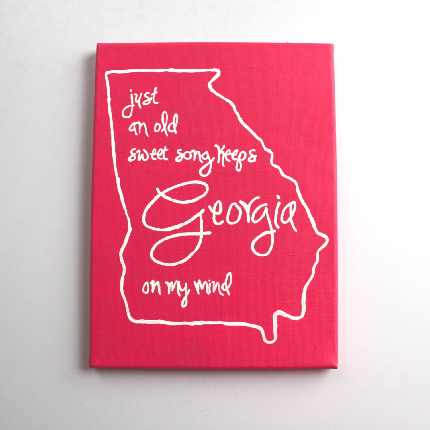 Just An Old Sweet Song Keeps Georgia On My Mind Pink Canvas