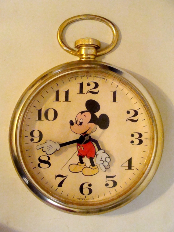 Large Vintage Disney Mickey Mouse Wall Clock All Original