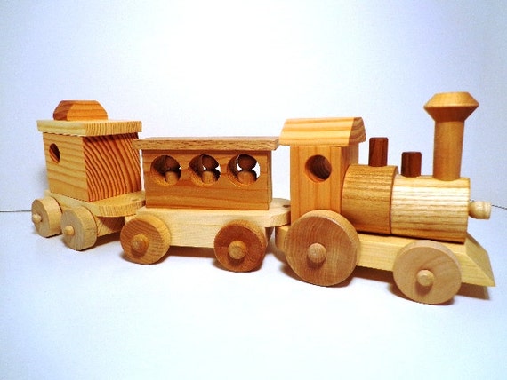 Wooden Toy Train Set - Heirloom Quality - Classic Toy - Hand Crafted 