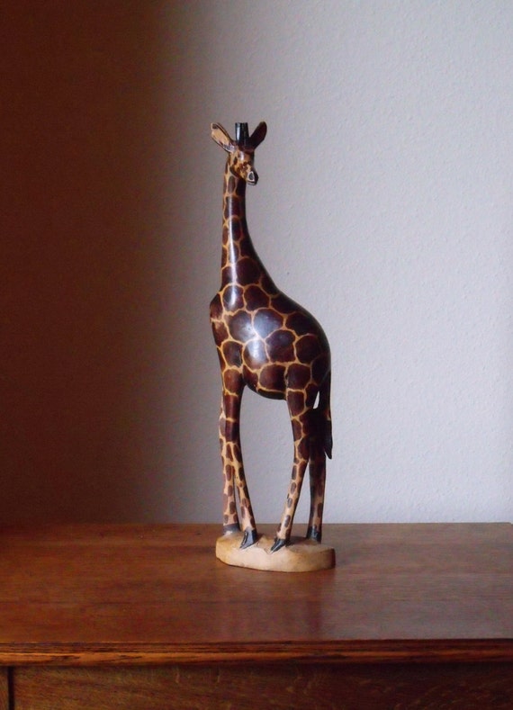 Hand Carved Wood Giraffe from Kenya Wood Carving