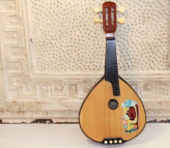 Items Similar To Vintage Wooden Toy Mandolin String Instrument Wood