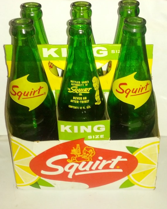 Vintage 1960's Squirt Soda 6 Pack Twist ACL by OtterCreekAntiques