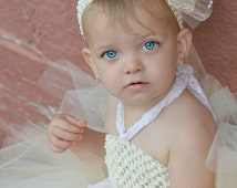 Midsummer Dream Fancy Little Baby Lace Tutu Dress, Baby Girls Ivory Princess Wedding, Party - il_214x170.459384637_npvf