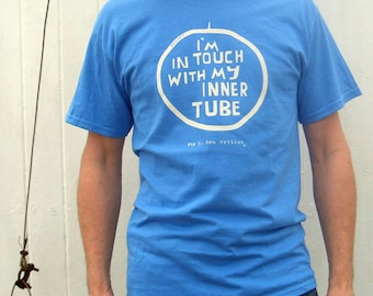 Men's Cycling T-shirt - FUNNY ZEN CYCLIST - Blue