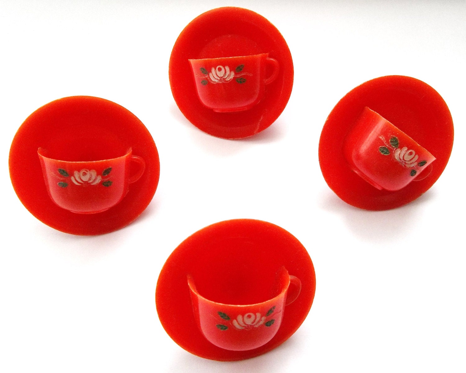 Vintage Curtain Tie Back Pin Tacks Plastic Tea Cup and