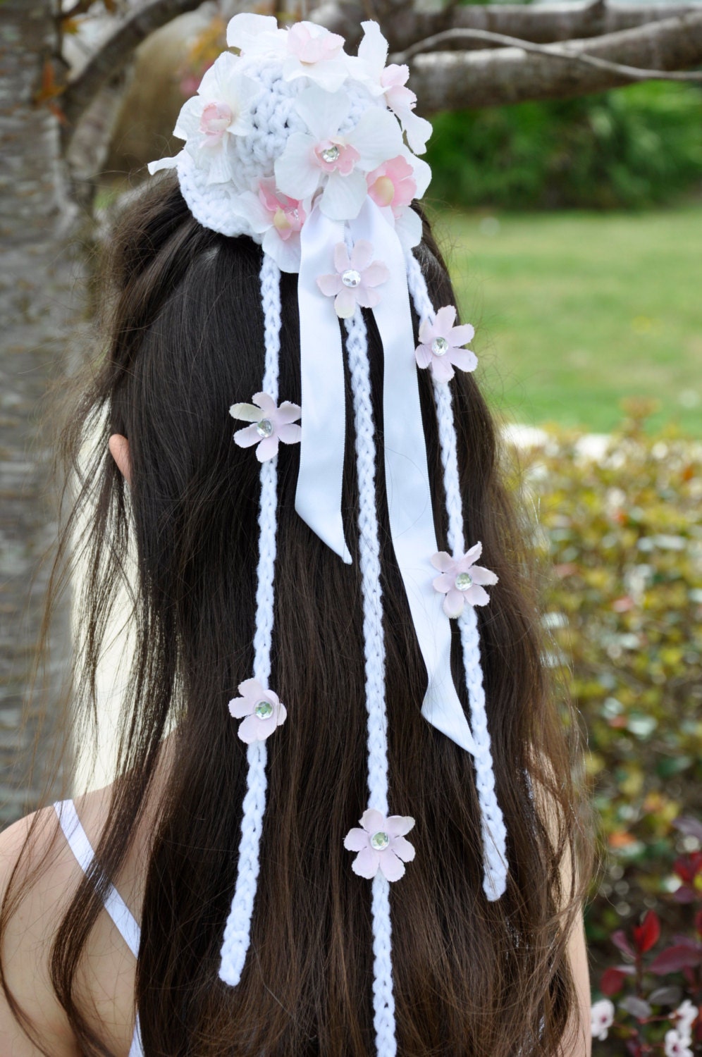 Ready to Ship Wedding Flower Girl Hair Accessory Pink and