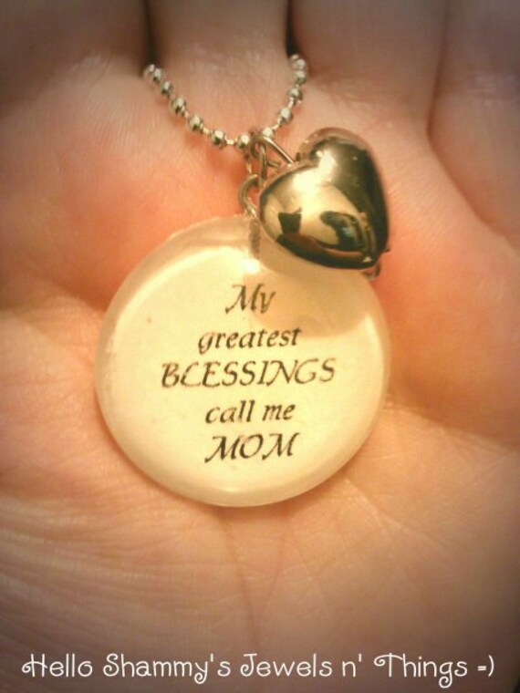 A Mother's Love for her Children Quote Necklace. My