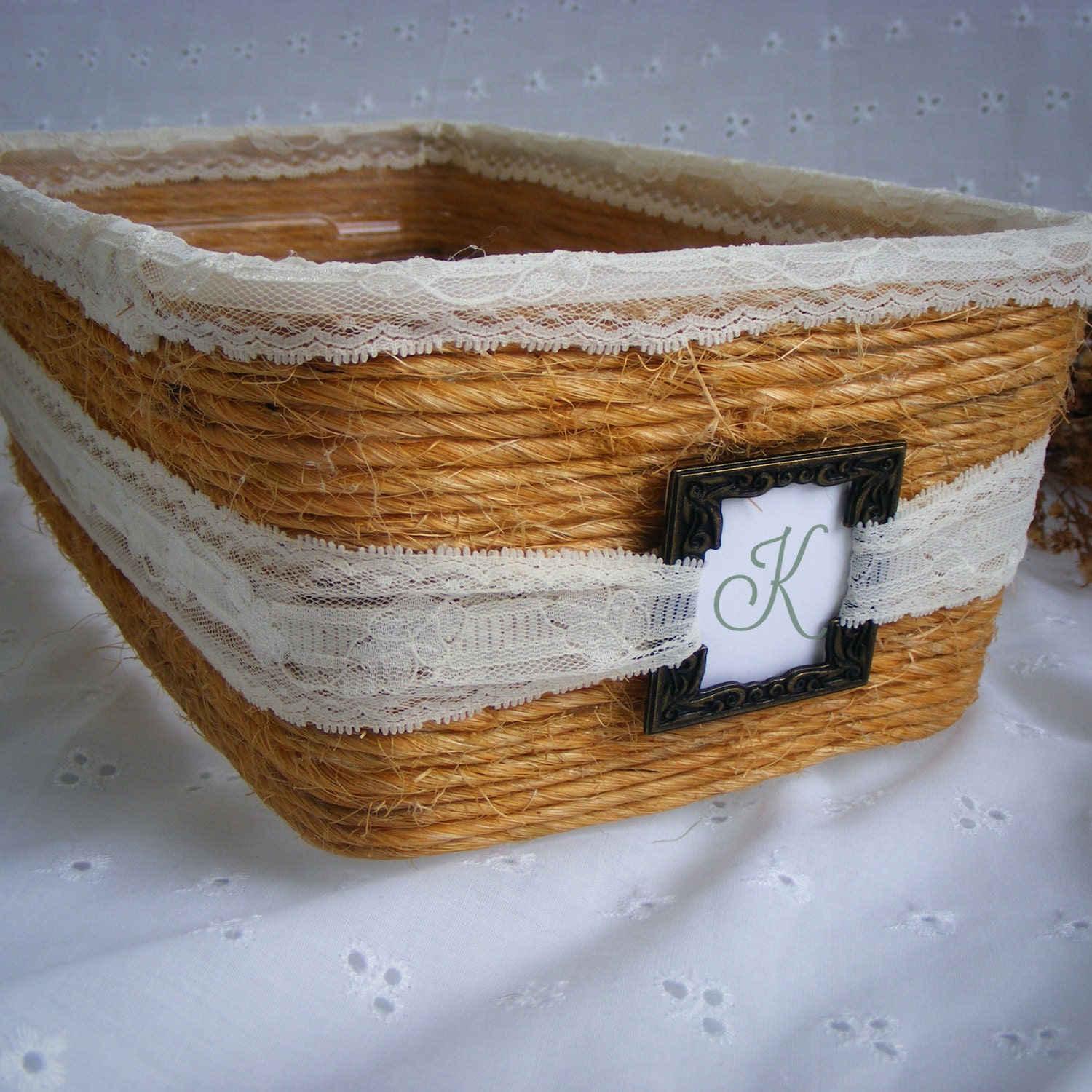 SALE Authentic Country Twine wrapped Storage by WhispersOfJOY