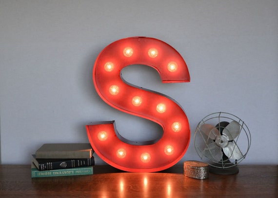 Vintage Inspired Marquee Light Letter S home by SaddleShoeSigns