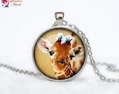 Giraffe pendant giraffe necklace giraffe jewelry for her for him green brawn animal jewelry africa animal
