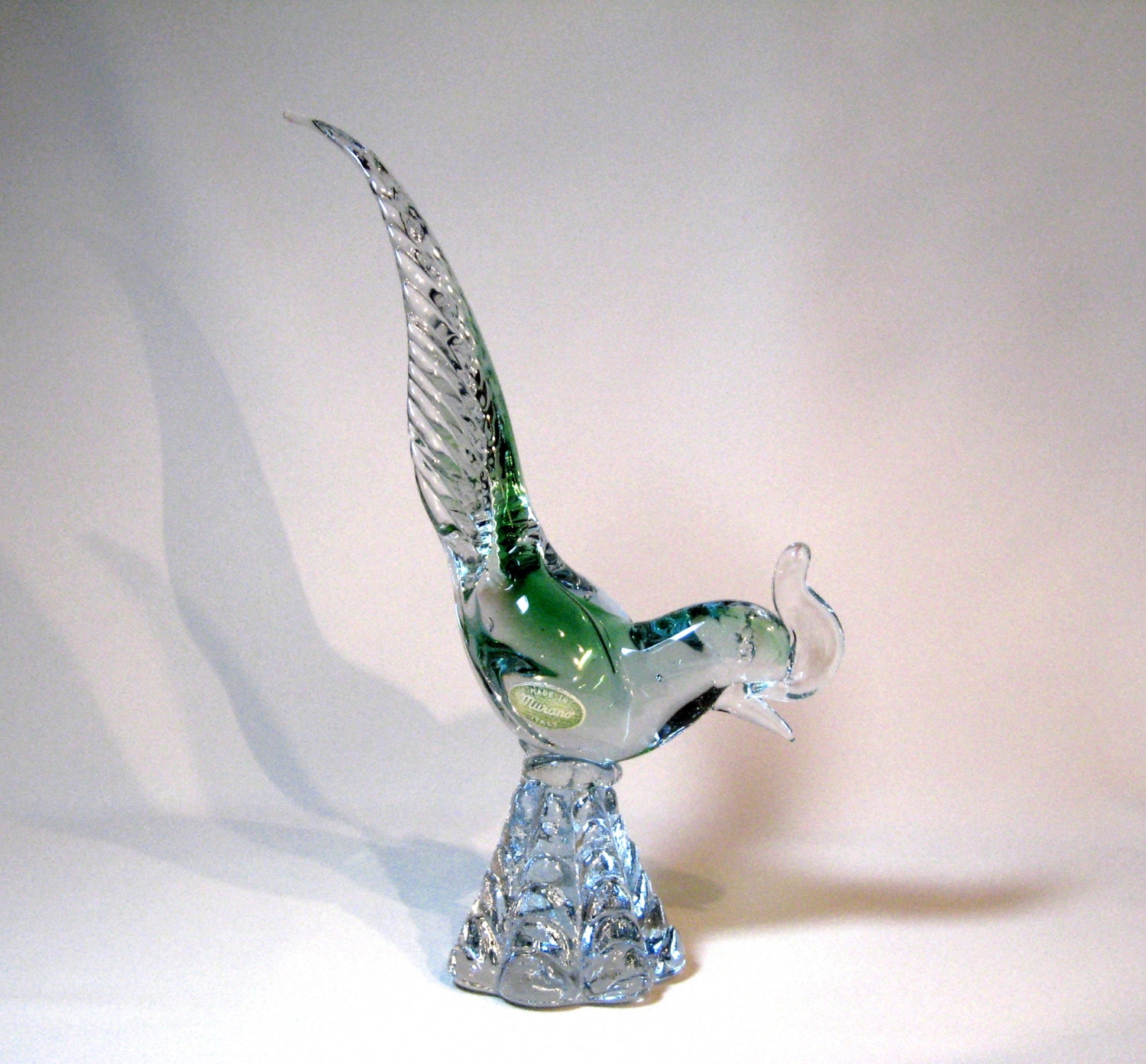 Vintage Murano Italian Glass Bird With Original By Statelyvintage
