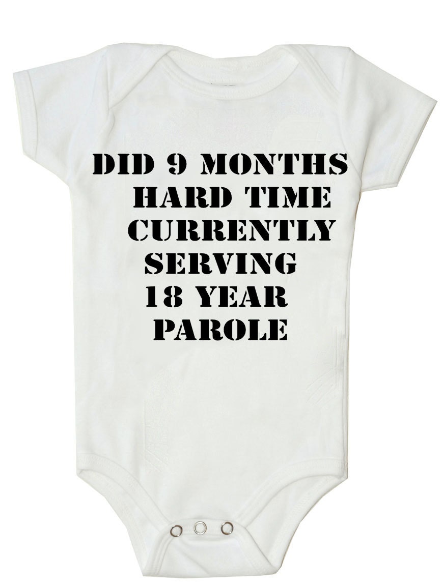 Funny baby bodysuit funny baby shower gift Did 9 Months Hard