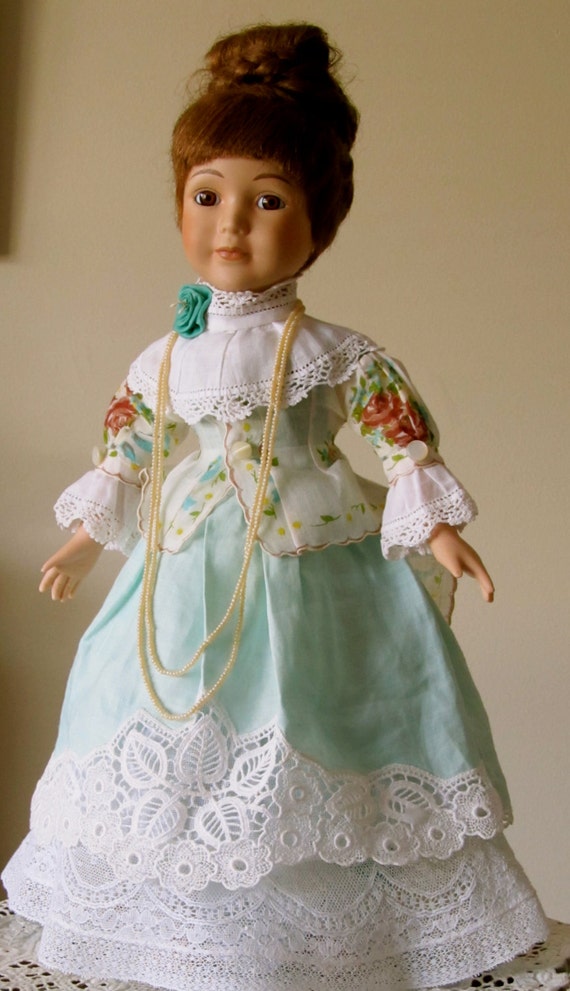 Porcelain Doll Dressed In Late 1800 Summer by Timelessinmymind