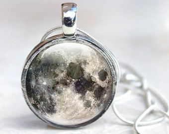 Moon Pendant - Moon Glass Pendant - Full Moon Jewellery (MNM3)