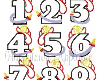 Firefighter Number Set Machine Embroidery Design