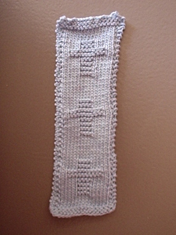 Items similar to Hand Knit Cross Bookmark on Etsy