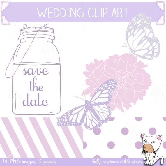 Items similar to Wedding Clip Art - No. 0416 - save the date ...