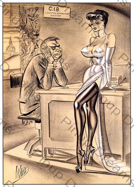 Items Similar To Vintage Bill Ward Poster Print Art Pinup