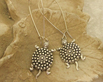 Silver Turtle Earrings