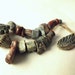 27 Artisan Stoneware Beads handmade Ceramic Clay Jewelry natural tribal rustic Stone blue turquoise gold red
