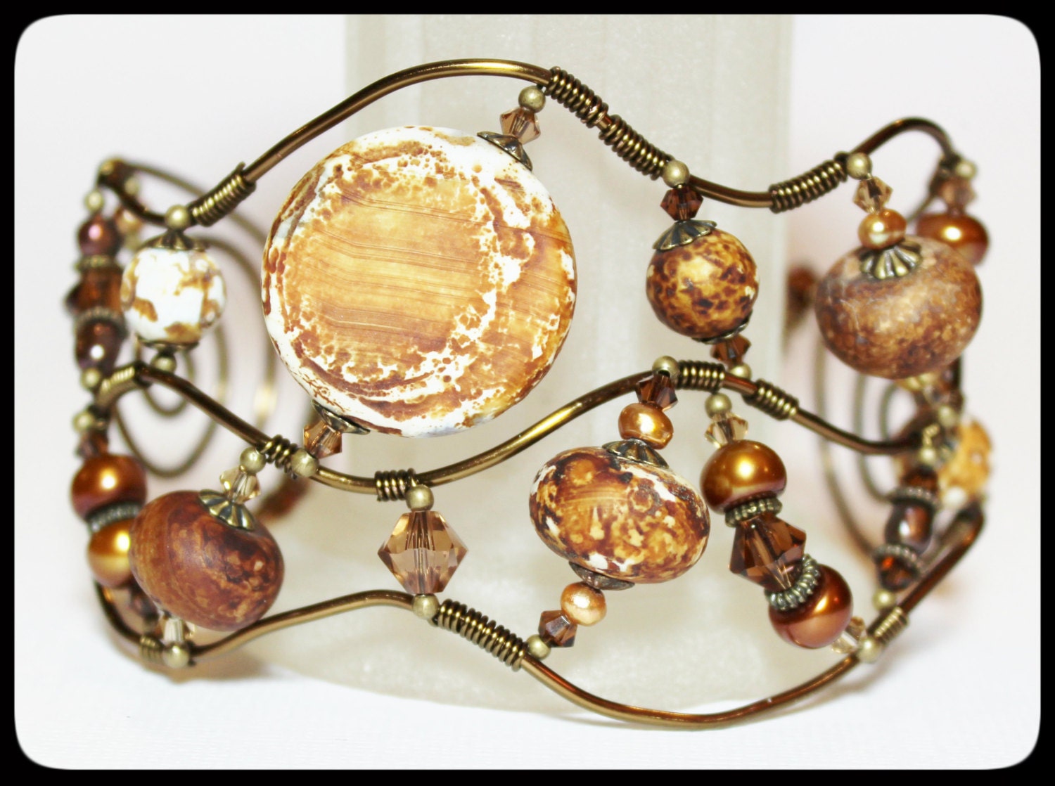 Handmade Jewelry Bracelet Wire Wrapped Cuff Wirework Wire