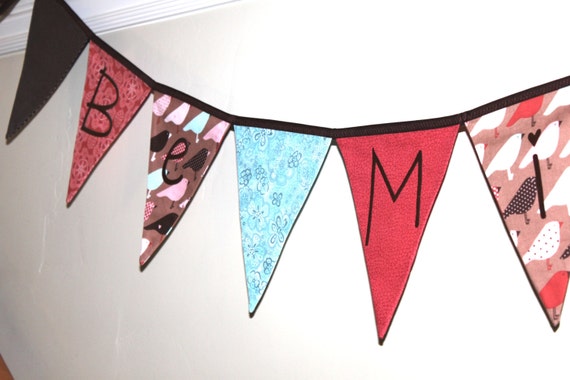 Large Fabric Bunting - Be Mine Birds SALE Il_570xn